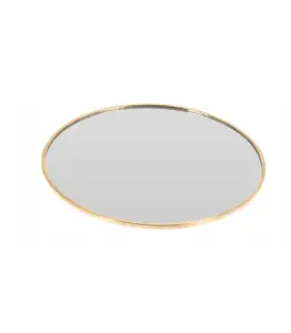 Plateau Miroir 15Cm Dore 2Ass