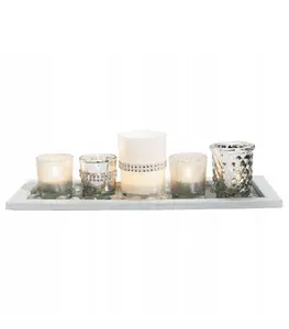 Porte-Bougie Pour Noël Sur Plateau – Lot De 6 Pièces