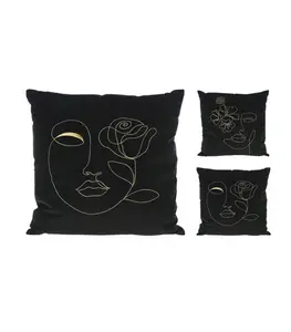 Coussin décoratif imprimé en velour