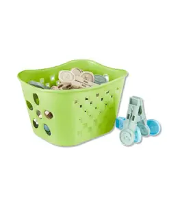 Panier à linge avec 30 pinces en plastique