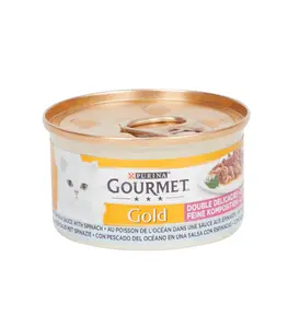Pate chat gourmet aux poissons et aux epinards 85 g