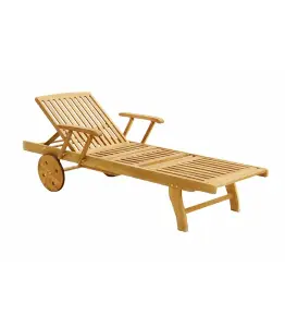 Bain de soleil bois Acacia avec roulettes