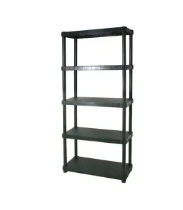 Étagère en résine à 5 niveaux 30×80 cm anthracite