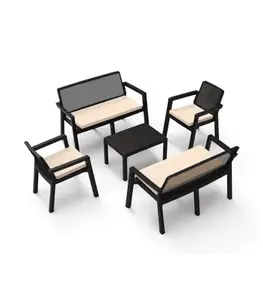 SET MEUBLE JARDIN PRESTIJ 6P PLASTIQUE BLACK