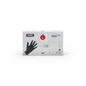 100 GANTS NITRILE NOIR LARGE