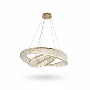 Suspension crystal ou led 64w 3000k élégance