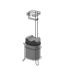 Support Papier Toilette Avec Poubelle 5.5L Noir