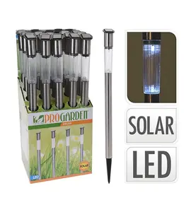 Lampe De Jardin Solaire 60Cm En Acier Inoxidable