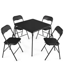 Table Pliante 4 Chaises Noir