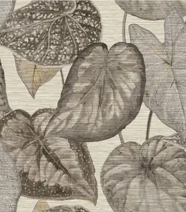 Papier Peint Tropical Leaves Beige