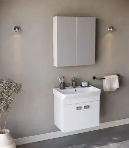 Meuble Salle De Bain Neon 60 Cm Blanc
