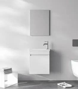 Meuble Salle De Bain 45Cm Blanc Lidya