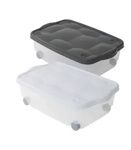 Boîte de rangement solide avec roues 24l