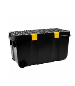 Malle De Rangement Sur Rouletes En Plastique 100L Noir