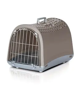 Cage de transport pour chat 52.5x32x34.5 cm taupe