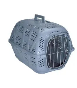 Cage de transport pour chat 48.5x34x32 cm gris