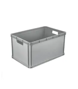 Caisse de rangement en polypropylène 64 L 60x40x32 cm gris