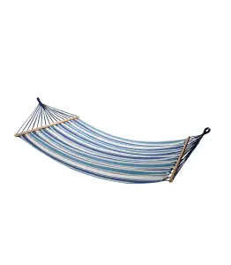Hamac Rayé Mélangé Bleu Et Blanc 200 X 150 Cm