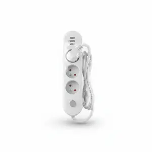 BLOC 3PRISES 6A 2P+T A CHARGEUR USB