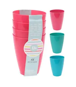 Lot de 4 mugs en polypropylène Coloris assortis