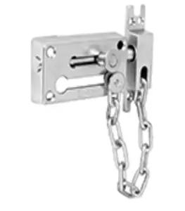 Verrou Entrebâilleur De Porte Avec Chaîne, Finition Chrome Mat