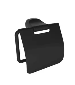 Porte Papier Toilette Avec Couvercle En Acier Inoxydable Noir