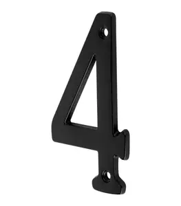 Numéro 4 En Laiton Massif Noir