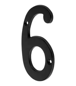 Numéro 6 En Laiton Massif Noir