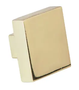 Bouton De Meuble Carré Finition Laiton Brillant