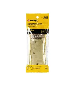 Set De 2 Charnières Carrées En Acier Laitonné 90 Mm