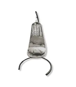 Chaise oeuf rest brun taupe res anth coussin gris