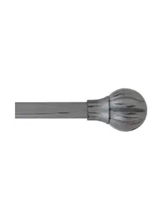 Kit tringle à rideaux extensible 210‑380 cm ø19 mm argent/noir embout boule