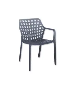 Chaises de jardin en plastique 55×56×82 cm gris