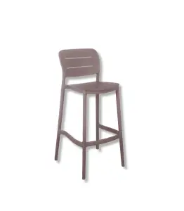 Tabouret De Bar En Polypropylène 48X50X103.6 Cm Taupe