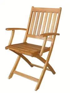 Chaise Pliante Avec Accoudoirs En Acacia 56 X 61 X 89 Cm