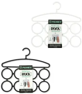 Cintre en plastique organisateur Rock 2 compartiments noir/blanc