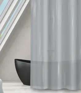 Rideau De Douche En Peva 180X180Cm Romana Gris Clair