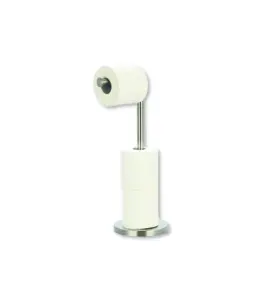 Porte rouleau de papier WC sur pied en inox 43 cm