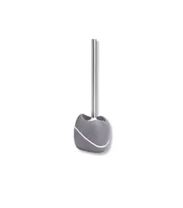 Brosse wc avec support polyrésine zen gris