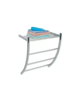 Porte-Serviettes Et Étagère Murale En Acier Inoxydable Chromé