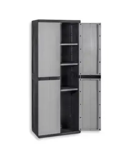 Armoire de rangement en plastique avec 3 étagères 65X37X165 cm gris