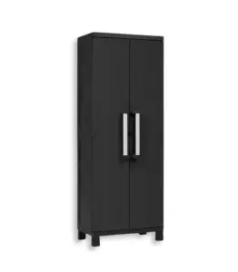 Armoire de rangement en plastique avec étagères 20kg 65x37x173cm noir