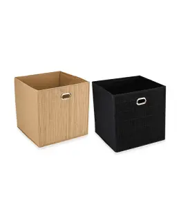 Box De Rangement En Tissu 31 X 31 X 31 Cm 2 Assortis
