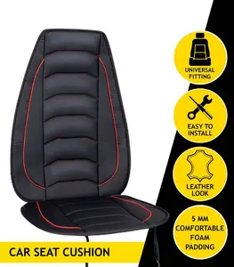 Housse de siège auto dunlop 120×50 cm mousse noir/rouge