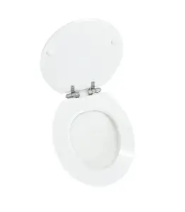 Abattant Wc En Mdf Avec Frein De Chute Blanc Brillant