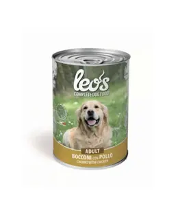 Paté leo's morceaux au poulet pour chien adulte 1230g