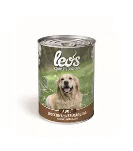 Paté leo's pour chien adulte avec gibier 415g