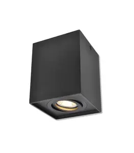 Spot plafonnier en aluminium 98x98x123mm gu10 noir