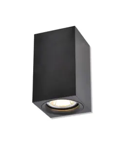 Spot plafonnier en Aluminium 60x60x100mm GU10 noir