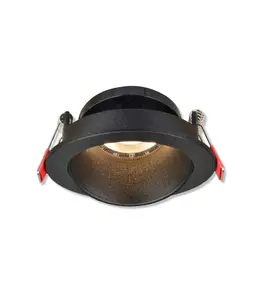 Spot rond en aluminium encastrable 84x30mm gu10 noir